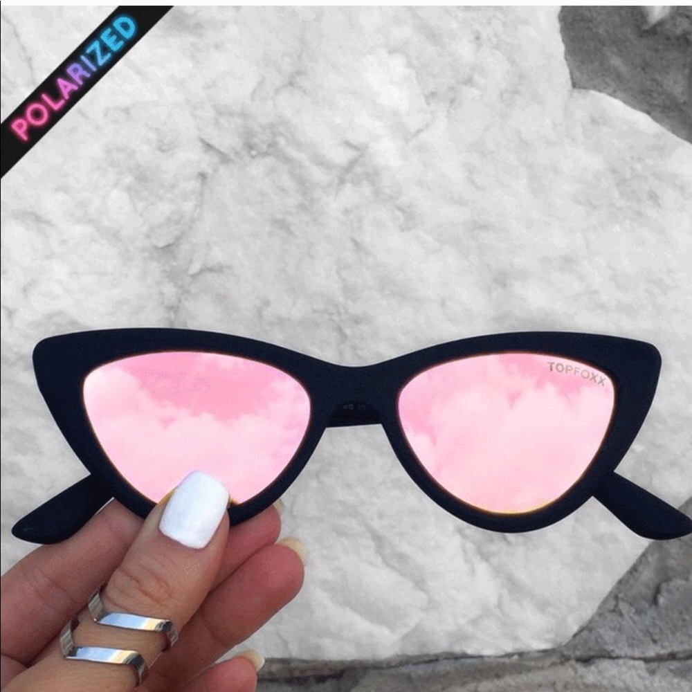 SALE Rose Gold Polarized Cat Eye Sunglasses